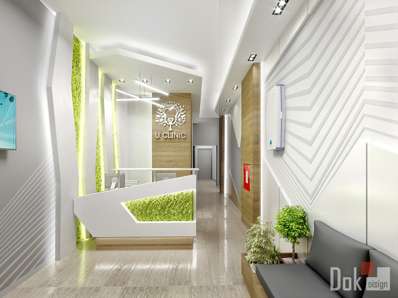 U Clinic, ресепшн, вариант 2, вид 1